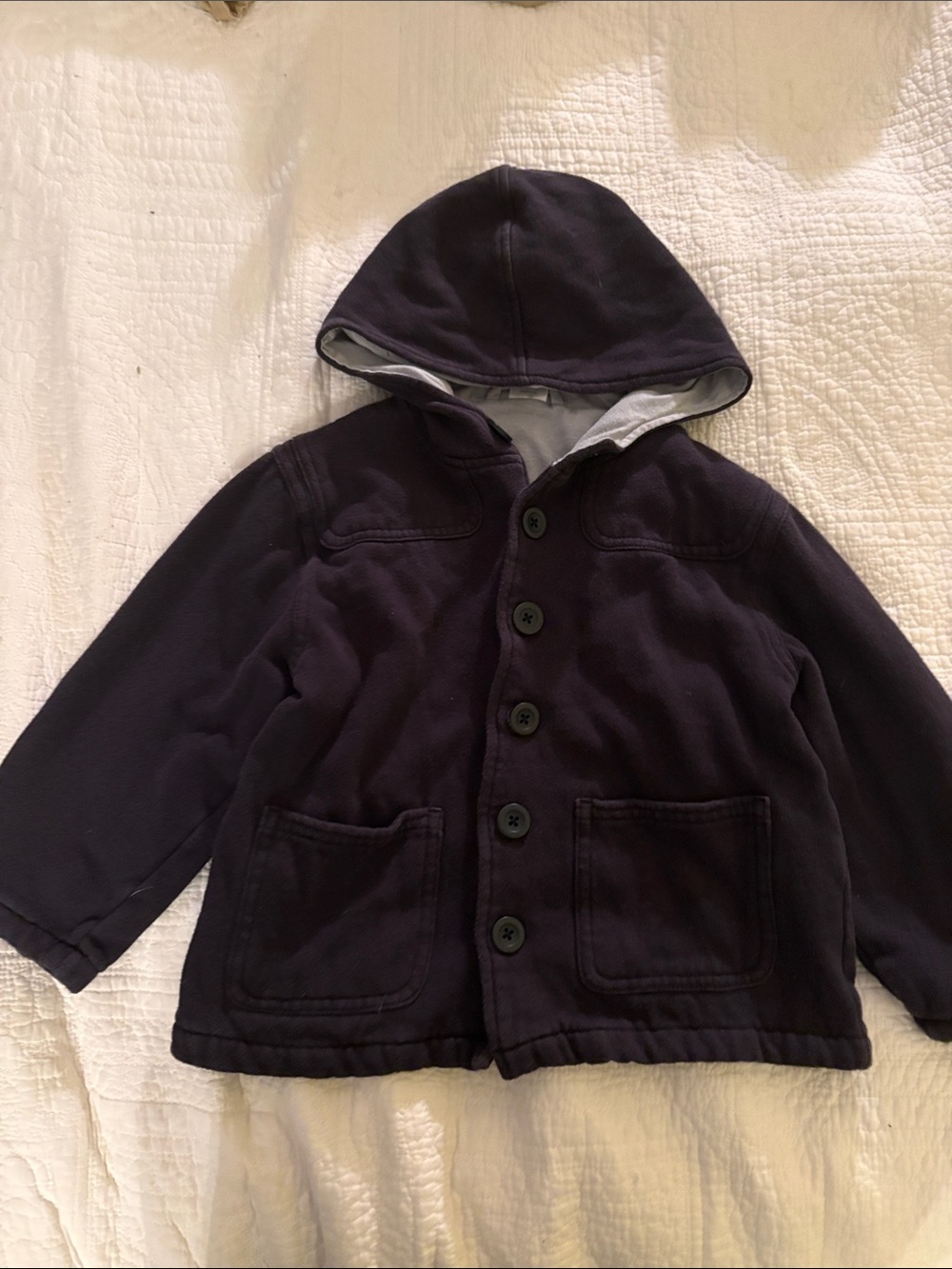 Gymboree Dark Navy Hooded Button-Front Puffer Jacket